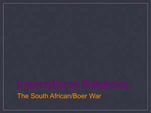 International Relations The South African/Boer War