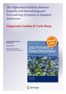 The Differential Relations Between Empathy and Internalizing and Externalizing Symptoms in Inpatient Adolescents