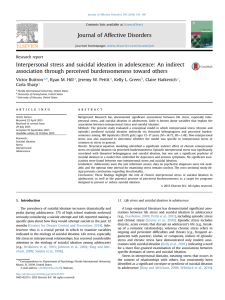 Interpersonal stress and suicidal ideation in adolescence: An indirect