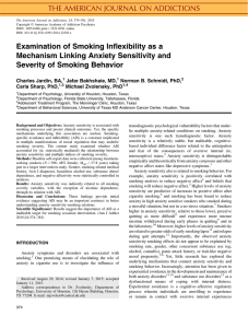 ﬂexibility as a Examination of Smoking In Mechanism Linking Anxiety Sensitivity and