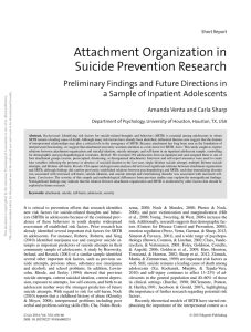 Attachment Organization in Suicide Prevention Research Preliminary Findings and Future Directions in