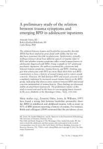 A preliminary study of the relation between trauma symptoms and