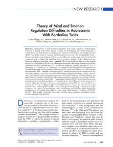 NEW RESEARCH Theory of Mind and Emotion Regulation Difficulties in Adolescents