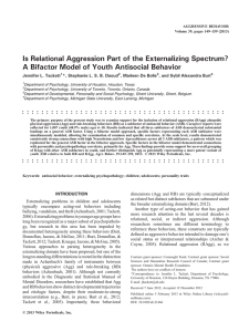 Is Relational Aggression Part of the Externalizing Spectrum?