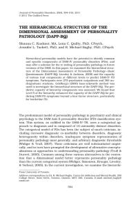 The hierarchical STrucTure of The DimenSional aSSeSSmenT of PerSonaliTy PaThology (DaPP-BQ)