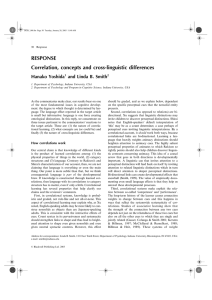 RESPONSE Correlation, concepts and cross-linguistic differences Hanako Yoshida