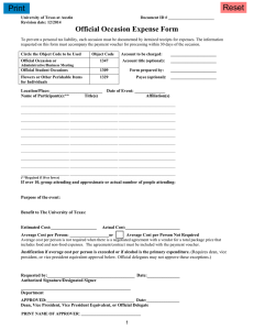 Reset Print Official Occasion Expense Form