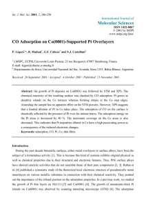 Molecular Sciences CO Adsorption on Co(0001)-Supported Pt Overlayers International Journal of