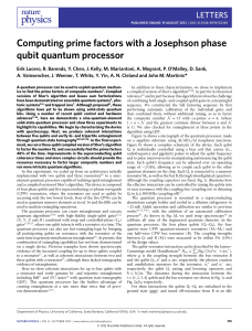 Computing prime factors with a Josephson phase qubit quantum processor LETTERS *