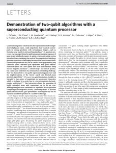 LETTERS Demonstration of two-qubit algorithms with a superconducting quantum processor