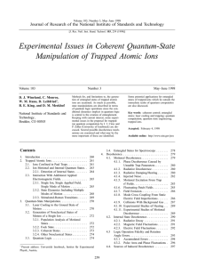 Experimental Issues in Coherent Quantum-State Manipulation of Trapped Atomic Ions Volume 103