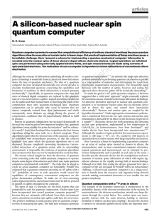 8 A silicon-based nuclear spin quantum computer articles