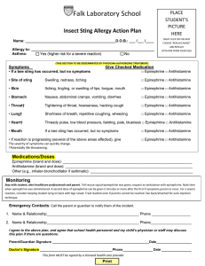 Falk Labo Insect Sting Allergy Action Plan