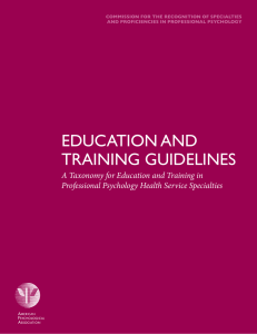Education and training guidElinEs A Taxonomy for Education and Training in