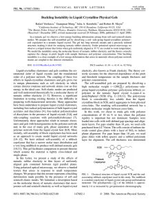 Buckling Instability in Liquid Crystalline Physical Gels Rafael Verduzco, Guangnan Meng,