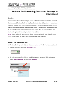Options for Presenting Tests and Surveys in Blackboard
