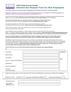 Greenscreen Request Form for New Employees CUNY Portal Account Creation