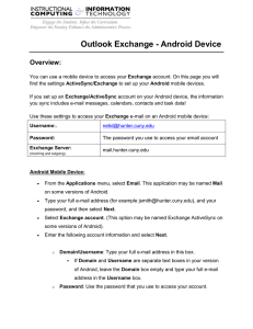 Outlook Exchange - Android Device Overview: