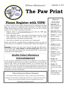 The Paw Print Please Register with VIPS! Wilson Montessori