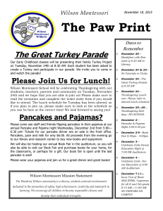 The Paw Print The Great Turkey Parade