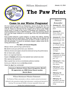 The Paw Print Wilson Montessori Come to our Winter Programs!