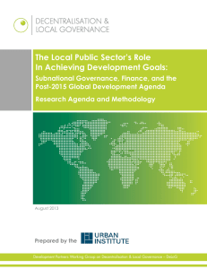 The Local Public Sector’s Role In Achieving Development Goals: