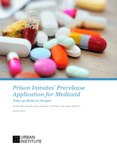 Prison Inmates’ Prerelease Application for Medicaid  Take-up Rates in Oregon