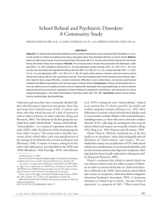 School Refusal and Psychiatric Disorders: A Community Study .D.,