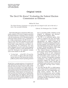 Original Article The Devil We Know? Evaluating the Federal Election