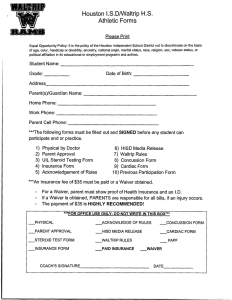 Houston I.S.DANaltrip H.S. Athletic Forms Please Print