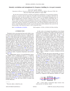 Intensity correlations and entanglement by frequency doubling in a two-port... * O.-K. Lim and M. Saffman