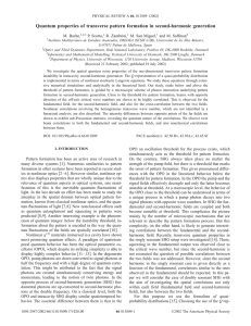 Quantum properties of transverse pattern formation in second-harmonic generation M. Bache,