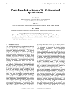 Phase-dependent collisions of (2 spatial solitons 1)-dimensional A. V. Mamaev