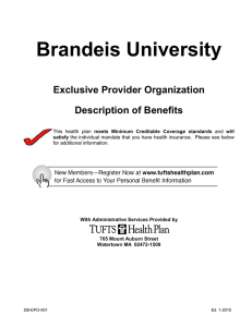 Brandeis University Exclusive Provider Organization Description of Benefits