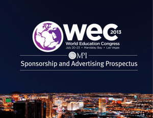 Sponsorship and Advertising Prospectus 2013 World Education Congress