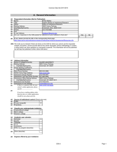 Common Data Set 2014-2015 Name: Emily Shipley Title: