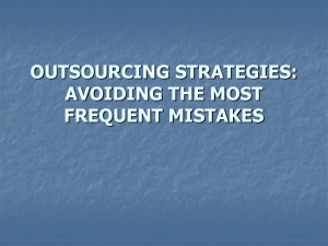 OUTSOURCING STRATEGIES: AVOIDING THE MOST FREQUENT MISTAKES