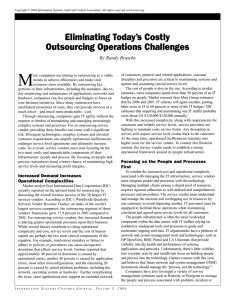 M Eliminating Today’s Costly Outsourcing Operations Challenges By Randy Brasche