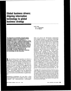 Global business  drivers: Aligning  information technology to  global