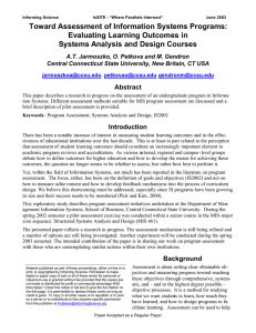 Toward Assessment of Information Systems Programs: Evaluating Learning Outcomes in