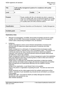 NZQA registered unit standard 8084 version 8  Page 1 of 5