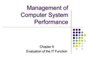 Management of Computer System Performance Chapter 9