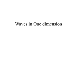 Waves in One dimension