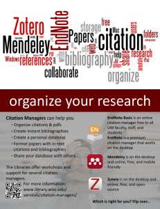 organize your research · Citation Managers