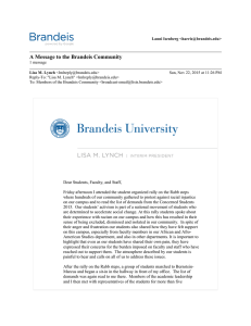 A Message to the Brandeis Community