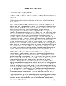 Literature Review by Carly Daniel-Hughes Feminist Sexual Ethics Project