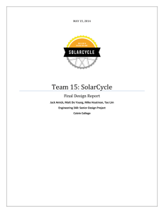 Team 15: SolarCycle Final Design Report MAY 15, 2014