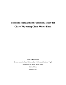 Biosolids Management Feasibility Study for City of Wyoming Clean Water Plant