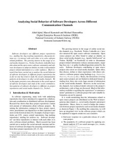 Analyzing Social Behavior of Software Developers Across Different Communication Channels