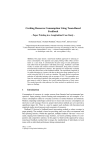 Curbing Resource Consumption Using Team-Based Feedback Souleiman Hasan